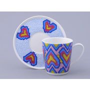 Чашка с блюдцем чайная, форма Колокол, рисунок Боа радужный, арт. 81.32688.00.1