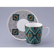 Чашка с блюдцем чайная. форма Колокол. рисунок Боа зеленый, арт. 81.32687.00.1