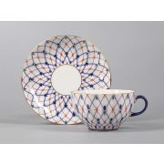 Чашка с блюдцем форма Тюльпан рисунок Сетка 1950, арт. 81.30860.00.1