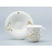 Чашка с блюдцем чайная форма Оливия рисунок Сердечки арт. 81.31428.00.1