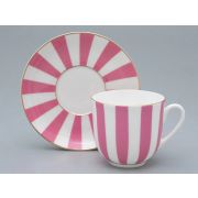 Чашка с блюдцем кофейная 180 мл форма Ландыш 2 рисунок Да и нет (розовый с отводкой) арт. 81.25355.00.5