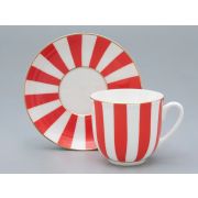 Чашка с блюдцем кофейная 180 мл форма Ландыш рисунок Да и нет (красный) арт. 81.25350.00.5