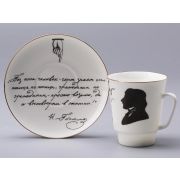 Чашка с блюдцем 165 мл форма Майская рисунок Русские писатели Гоголь, арт. 81.31156.00.1