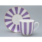 Чашка с блюдцем кофейная 180 мл форма Ландыш 2 рисунок Да и нет (фиолетовый с отводкой) арт. 81.25354.00.5