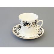 Чашка с блюдцем кофейная Черный кофе Тонкие веточки 80 мл арт. 81.13635.00.1