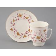 Чашка с блюдцем кофейная 165 мл форма Майская рисунок Розовые веточки арт. 81.13735.00.1