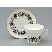 Чашка с блюдцем кофейная 155 мл форма Волна рисунок Тонкие веточки арт. 81.14403.00.1