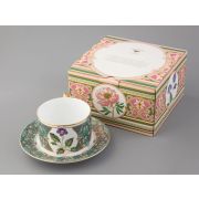 Подарочный набор чашка с блюдцем 300 мл, форма Соло, рисунок, Фиалка надрезанная, арт. 81.32656.00.1