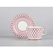 Чашка с блюдцем чайная 200 мл форма Молодежная рисунок Сетка-Блюз 2 арт. 81.24869.00.1