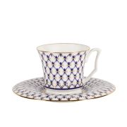 Чашка с блюдцем кофейная 145 мл форма Юлия рисунок Кобальтовая сетка арт. 81.20119.00.1