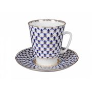Чашка с блюдцем кофейная 165 мл форма Майская рисунок Кобальтовая сетка арт. 81.14574.00.1