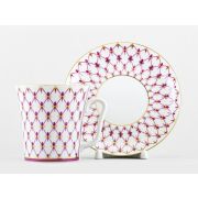 Бокал с блюдцем форма Ленинградский рисунок Сетка-Блюз 2 арт. 81.24769.00.1