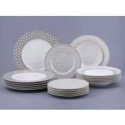Сервиз столовый на 6 персон 18 предметов форма Премиум рисунок Саламандра Грей, арт. 81.31632.00.1