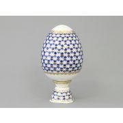Яйцо пасхальное на подставке 132 мм рисунок Кобальтовая сетка арт. 80.07117.00.1