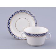 Чашка с блюдцем для бульона Молодежная Кобальтовая сетка арт. 81.13919.00.1