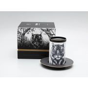 Бокал с блюдцем Тотем в подарочной упаковке, рисунок Тигр арт. 81.30082.00.1