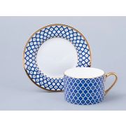 Чашка с блюдцем 250 мл форма Идиллия рисунок Индиго 2 арт. 81.31121.00.1