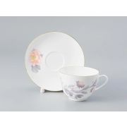 Чашка с блюдцем форма Весенняя- 2 рисунок Нежный пион (серый), арт. 81.28780.00.1