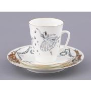 Трехпредметный комплект кофейный форма Майская рисунок Балет Жизель 165 мл арт. 81.17154.00.1