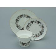 Трехпредметный комплект чайный форма Волна рисунок Тонкие веточки 155 мл арт. 81.14404.00.1