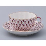 Чашка с блюдцем чайная форма Тюльпан рисунок Сетка-Блюз 2 арт. 81.24812.00.1