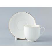 Чашка с блюдцем кофейная 180 мл форма Ландыш рисунок Золотой кантик арт. 81.14287.00.1