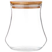 ЕМКОСТЬ ДЛЯ СЫПУЧИХ ПРОДУКТОВ 1100 МЛ. С БАМБУК.КРЫШКОЙ ДИАМЕТР=13 СМ. ВЫСОТА=15 СМ. (КОР=12ШТ.)