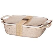 БЛЮДО ДЛЯ ЗАПЕКАНИЯ С КРЫШКОЙ BRONCO «NATURE» 24*14*6 СМ 600 МЛ КРЕМОВОЕ